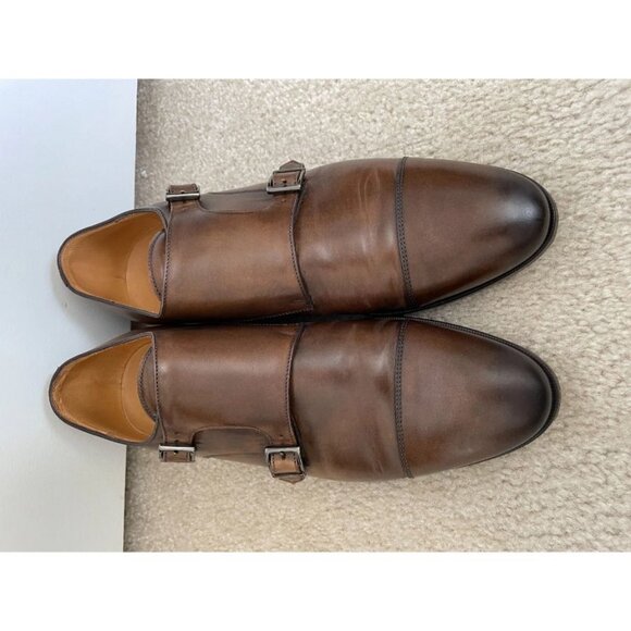 Suitsupply Leather Double Monk Strap Shoes Brown Size 10
